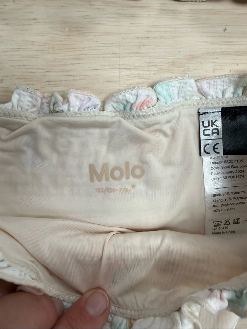 New Molo size 7/8 rainbow hearts bikini